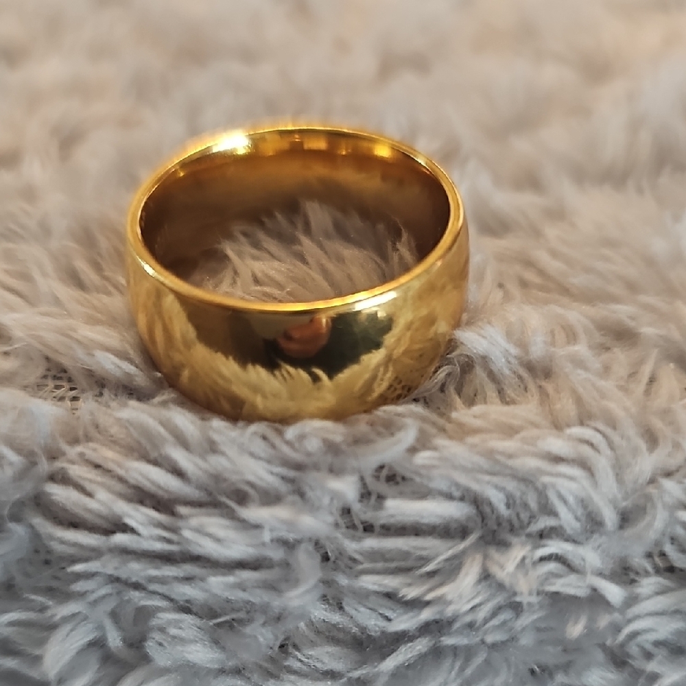 Gold Men's Ring Stainless Steel